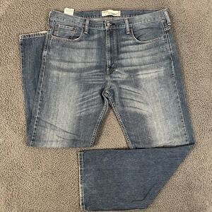 Levis Jeans Mens 38x34 Blue 569 Loose Straight Leg Dark Wash Denim Whiskered